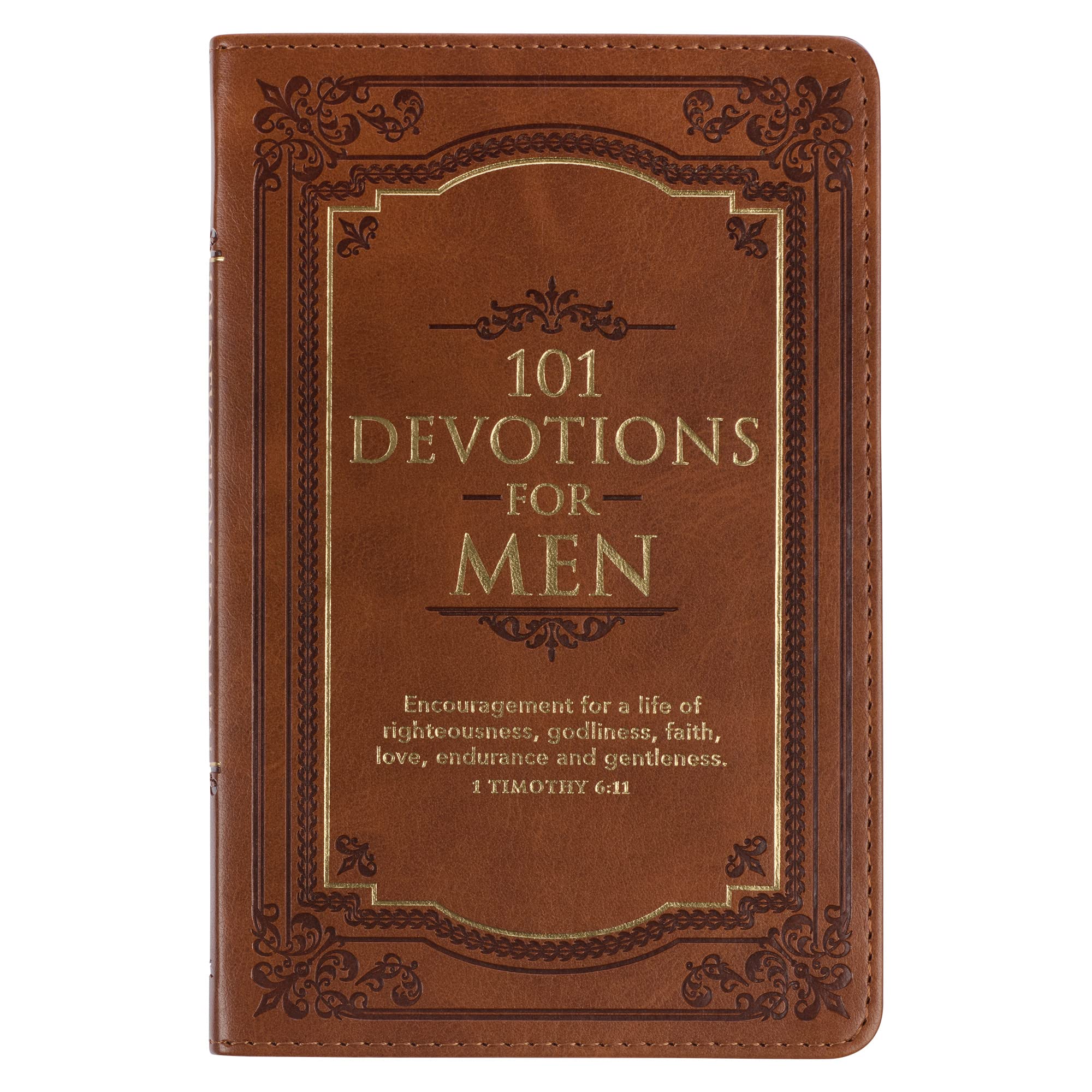 101 Devotions for Men, Encouragement for a Life of Faith, Brown Faux Leather Flexcover Religion & Esotericism