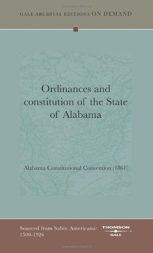 Ordinances And Constitution Of The State Of Alabama Books