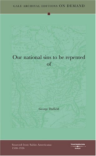 Our national sins to be repented of Politics & History