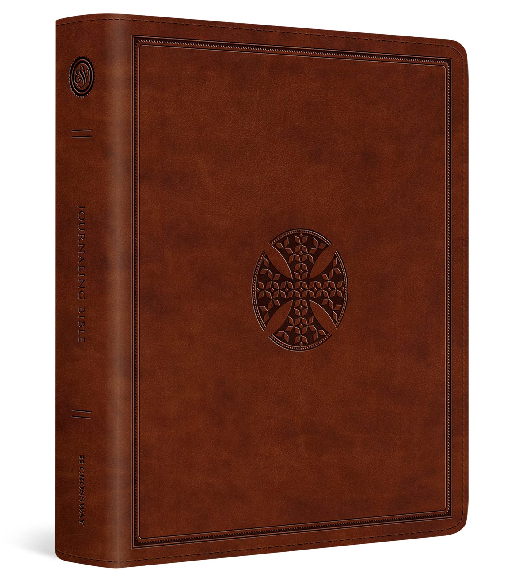 The Holy Bible: English Standard Version, Journaling Bible, Trutone, Brown, Mosaic Cross Design Religion & Esotericism
