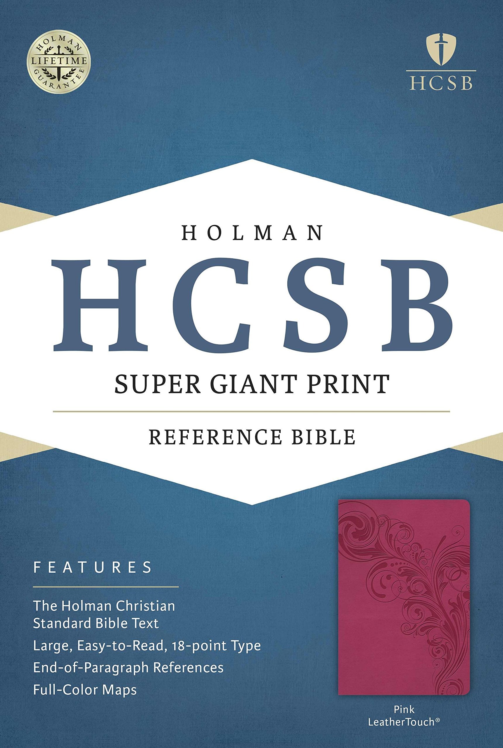 Holy Bible: Holman Christian Standard, Pink, LeatherTouch, Super Giant Print Reference Religion & Esotericism