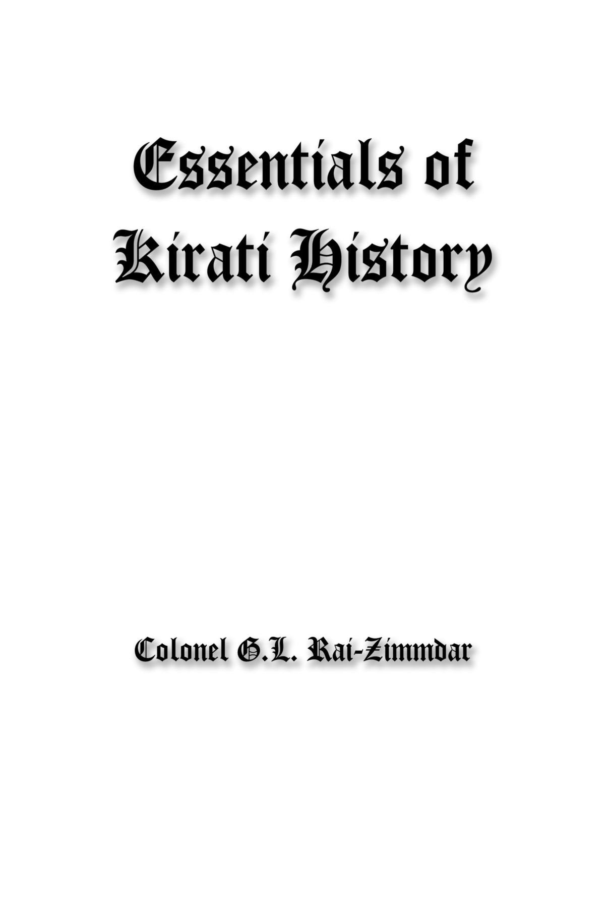 Essentials of Kirati History Politics & History