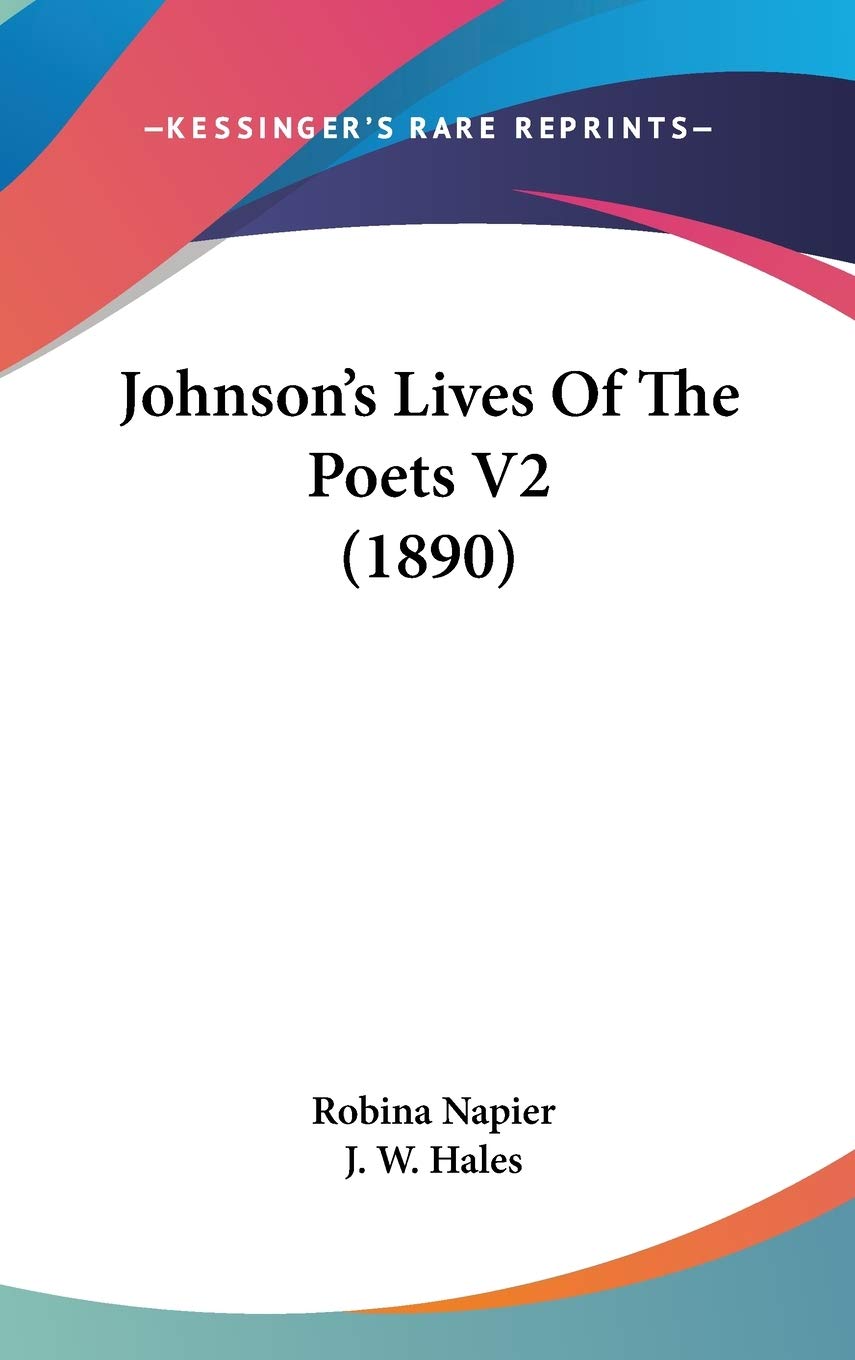 Johnson's Lives Of The Poets V2 (1890) book