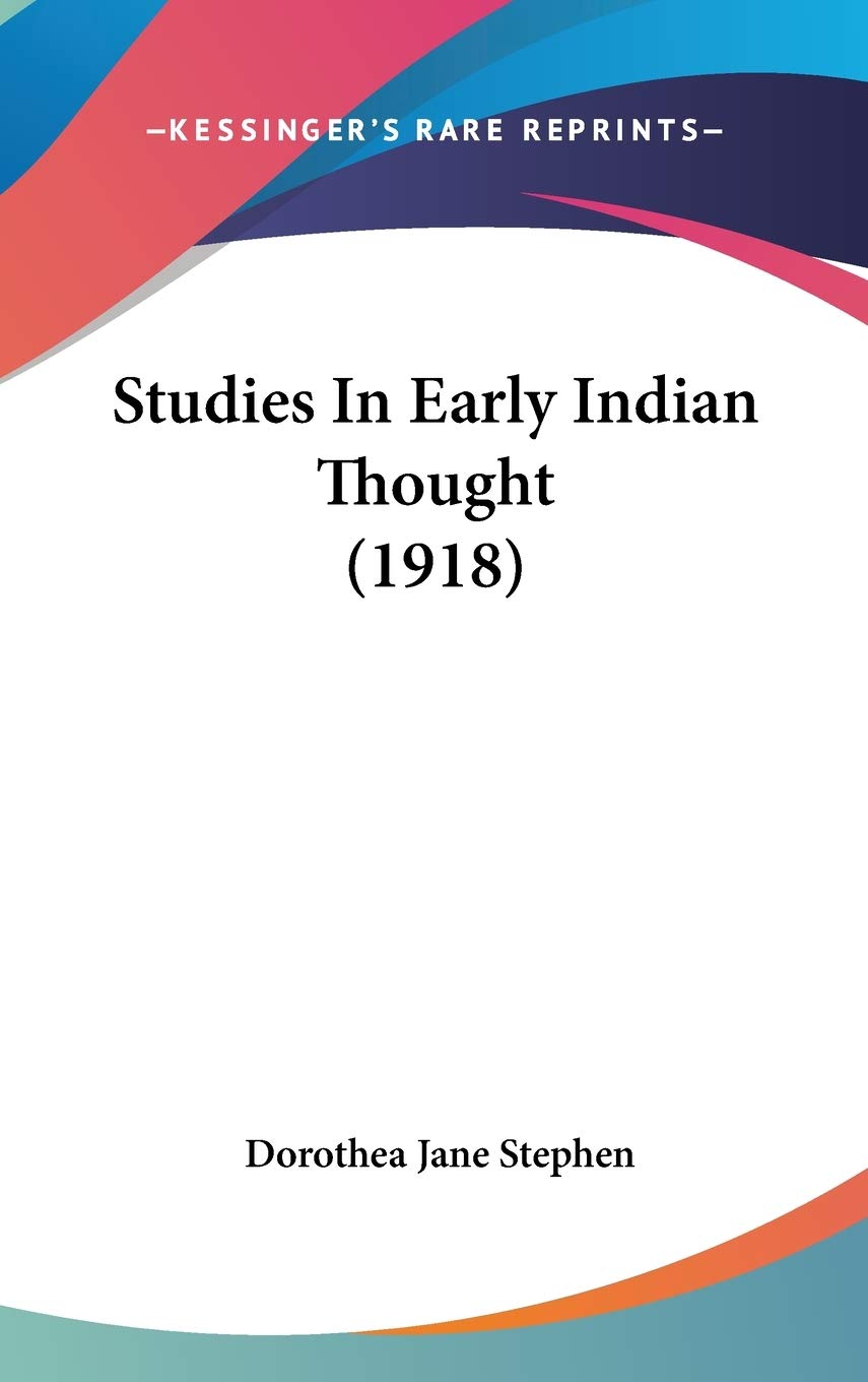 Studies In Early Indian Thought (1918) International