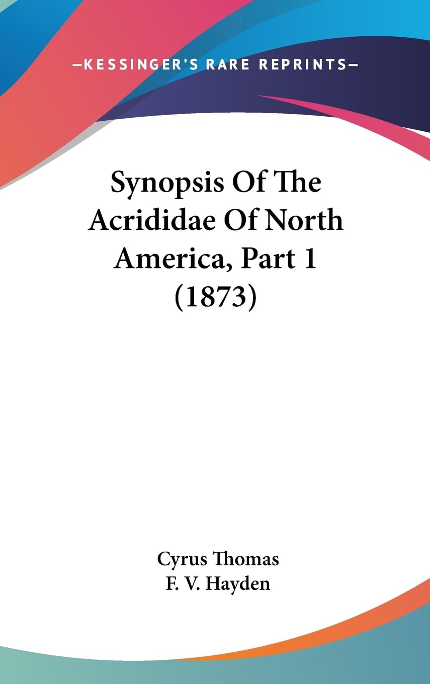 Synopsis of the Acrididae of North America Law