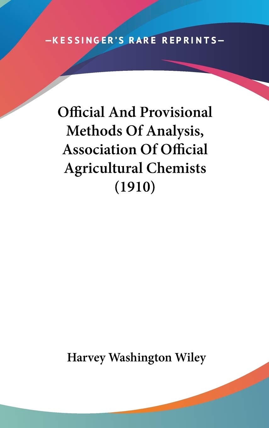 Official and Provisional Methods of Analysis, Association of Official Agricultural Chemists Social Sciences