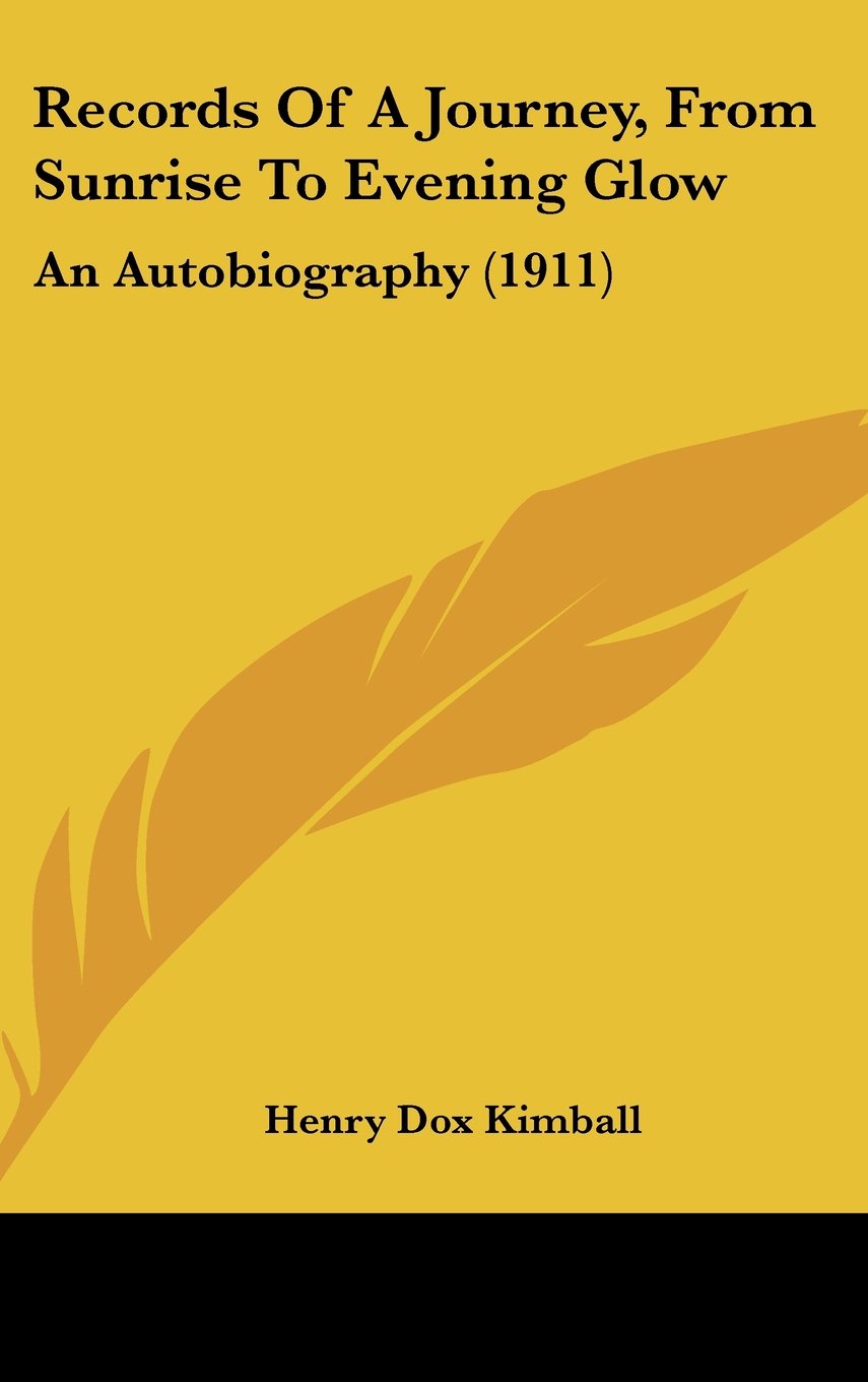 Records of a Journey, from Sunrise to Evening Glow: An Autobiography Contemporary literature