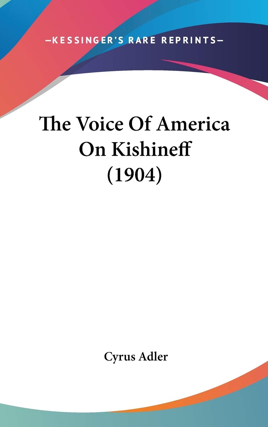 The Voice Of America On Kishineff (1904) Poetry