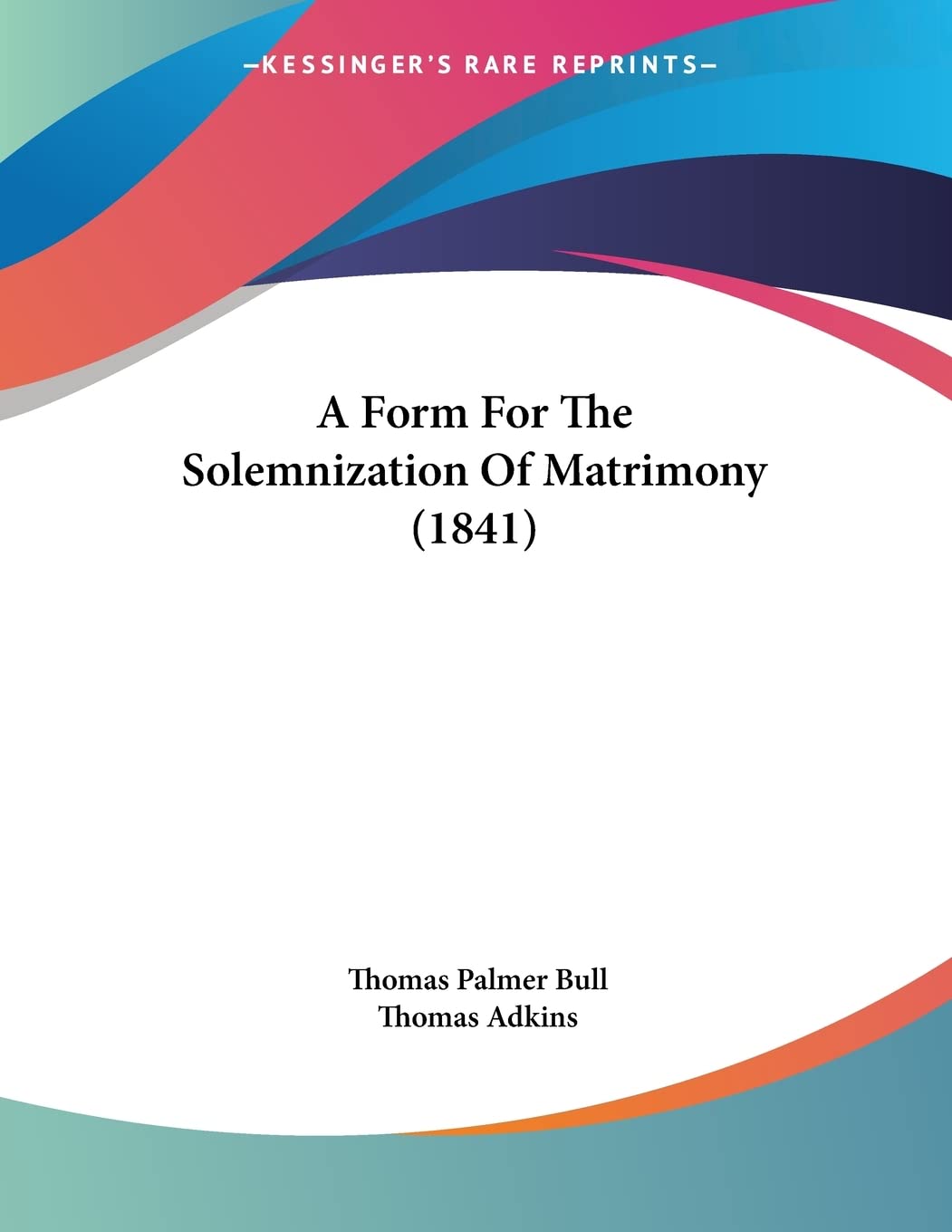 A Form for the Solemnization of Matrimony Contemporary literature