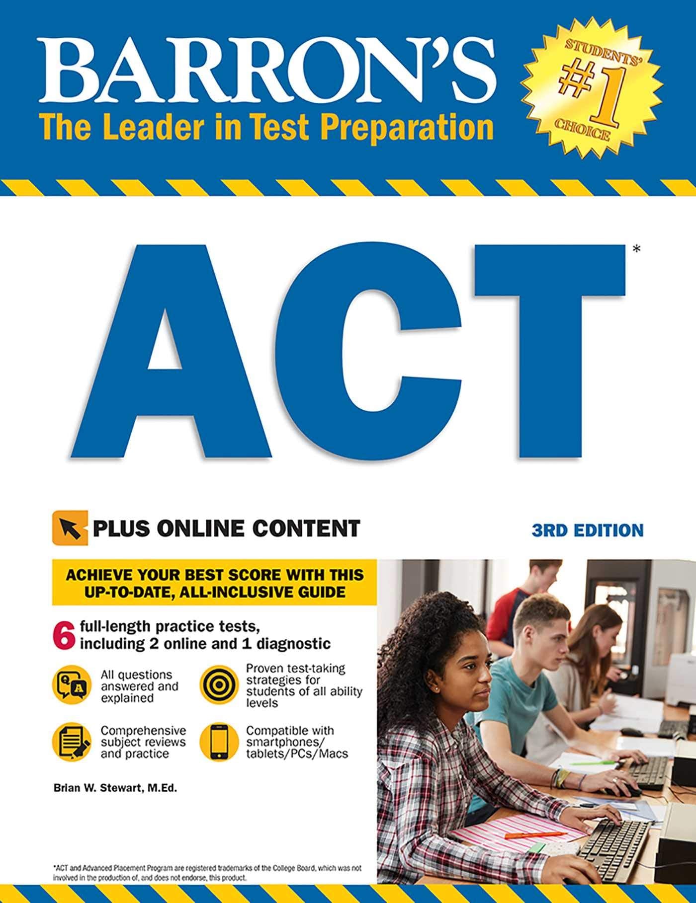 Barron's ACT with Online Tests: With Bonus Online Tests (Barron's Test Prep) Reference Books