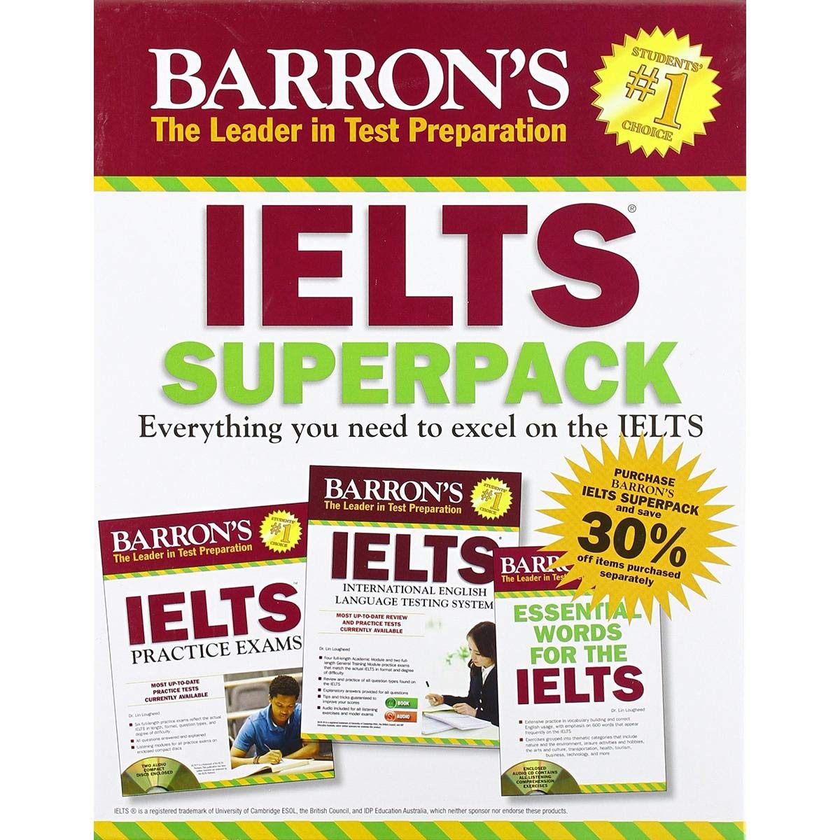 Barron's IELTS Practice Exams with Audio CDs: International English Language Testing System Foreign Languages ​​& Dictionaries