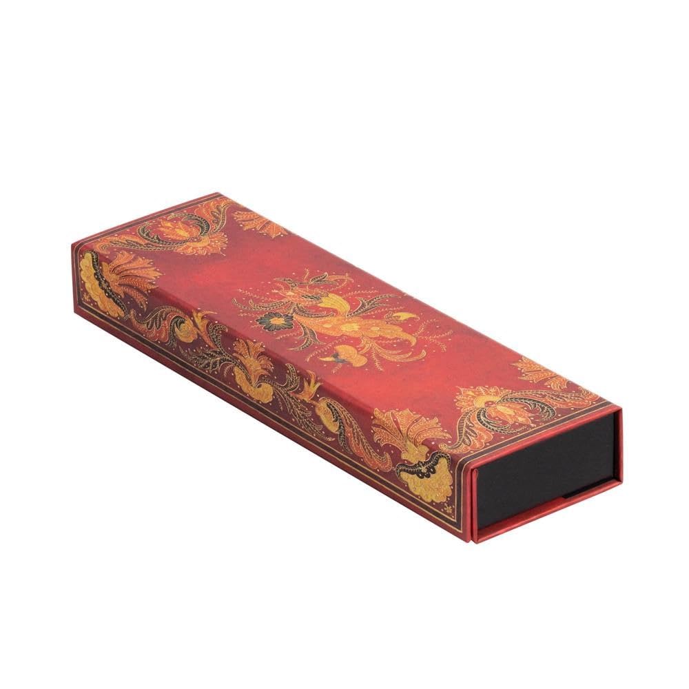 Fiammetta Pencil Case: Pencil Case with wrap closure, decorative printed cover paper Partnership & Love