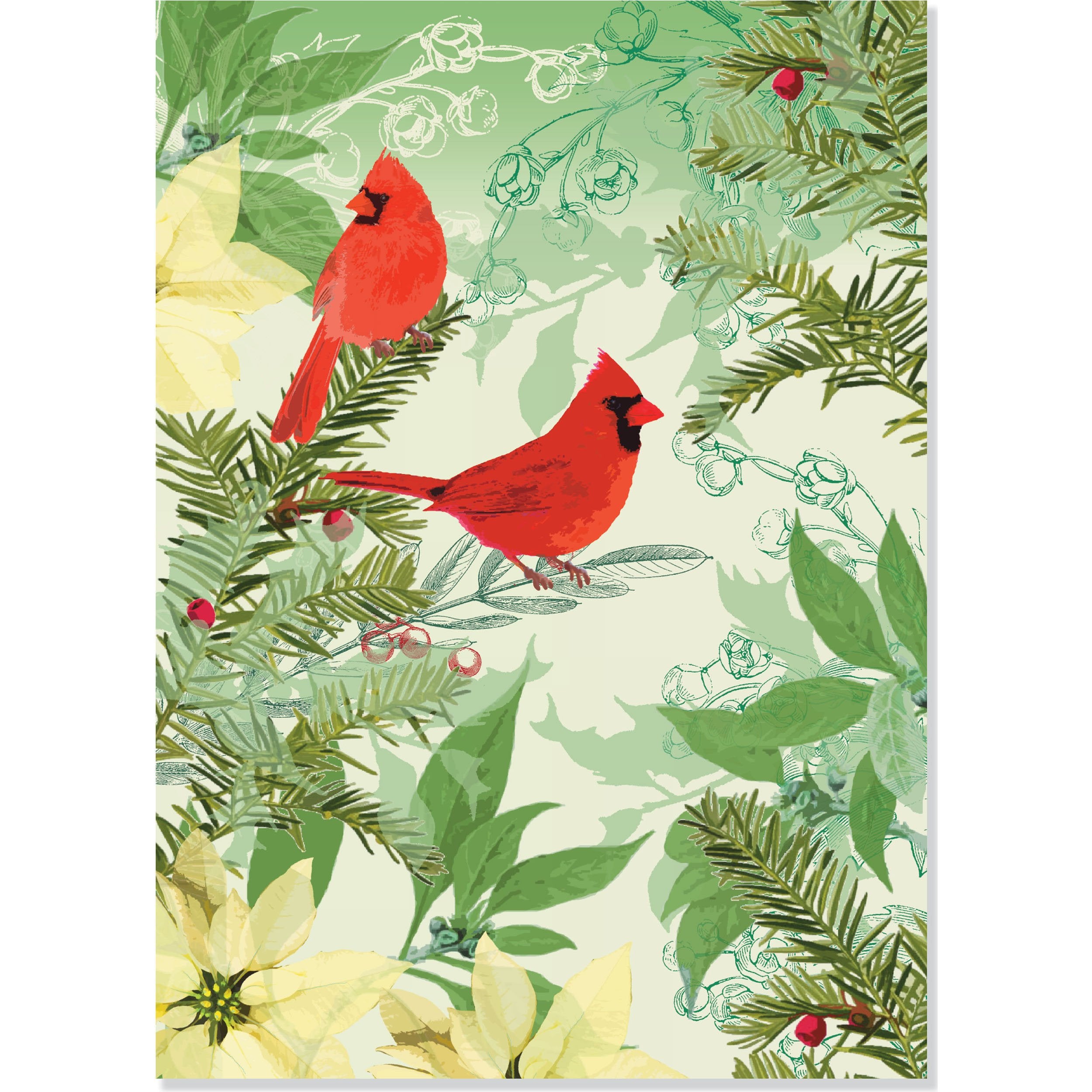 Cardinals and Poinsettia Deluxe Holiday Cards Books