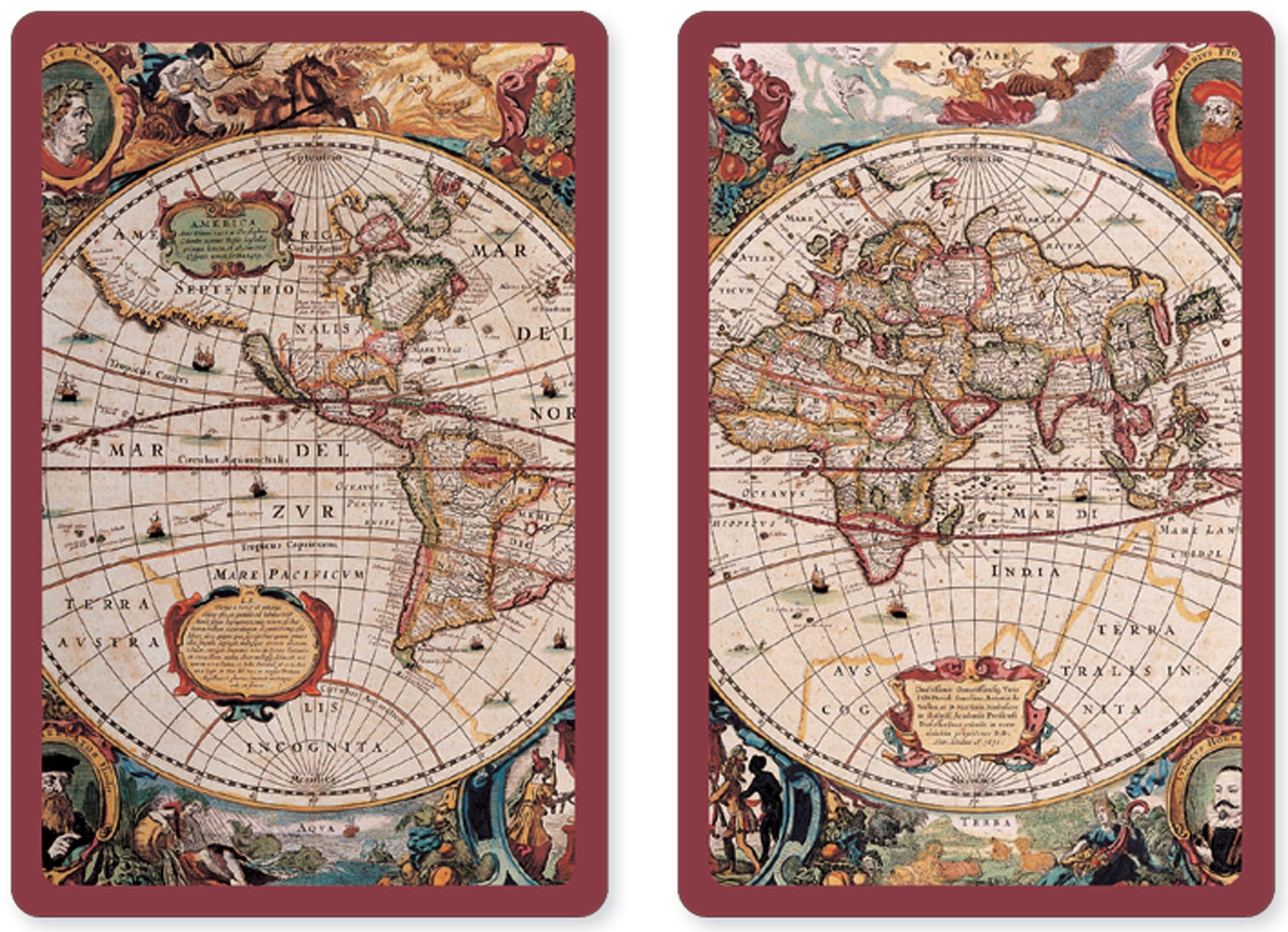 Old World Premium Plastic Playing Cards: Set of 2, Standard Index, Bridge Size Leisure & Fun