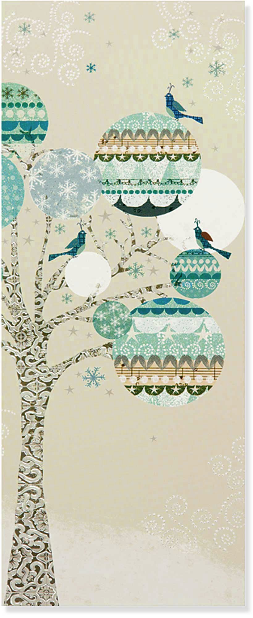 Tree and Ornament Collage Panoramic Boxed Holiday Cards Books
