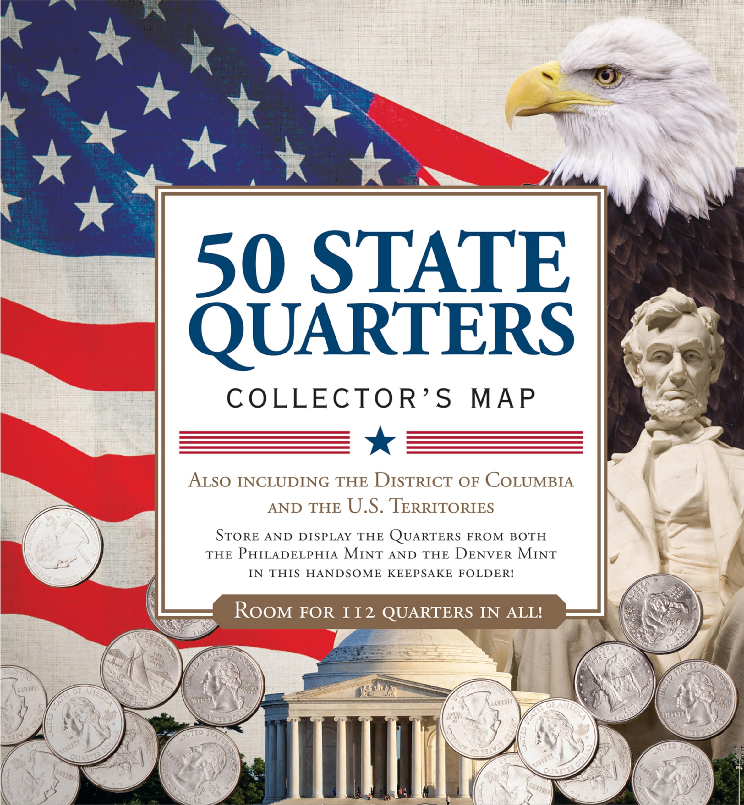50 State Commemorative Quarters Collector's Map: Including the District of Columbia and the U.s Territories Hobbies & Crafts