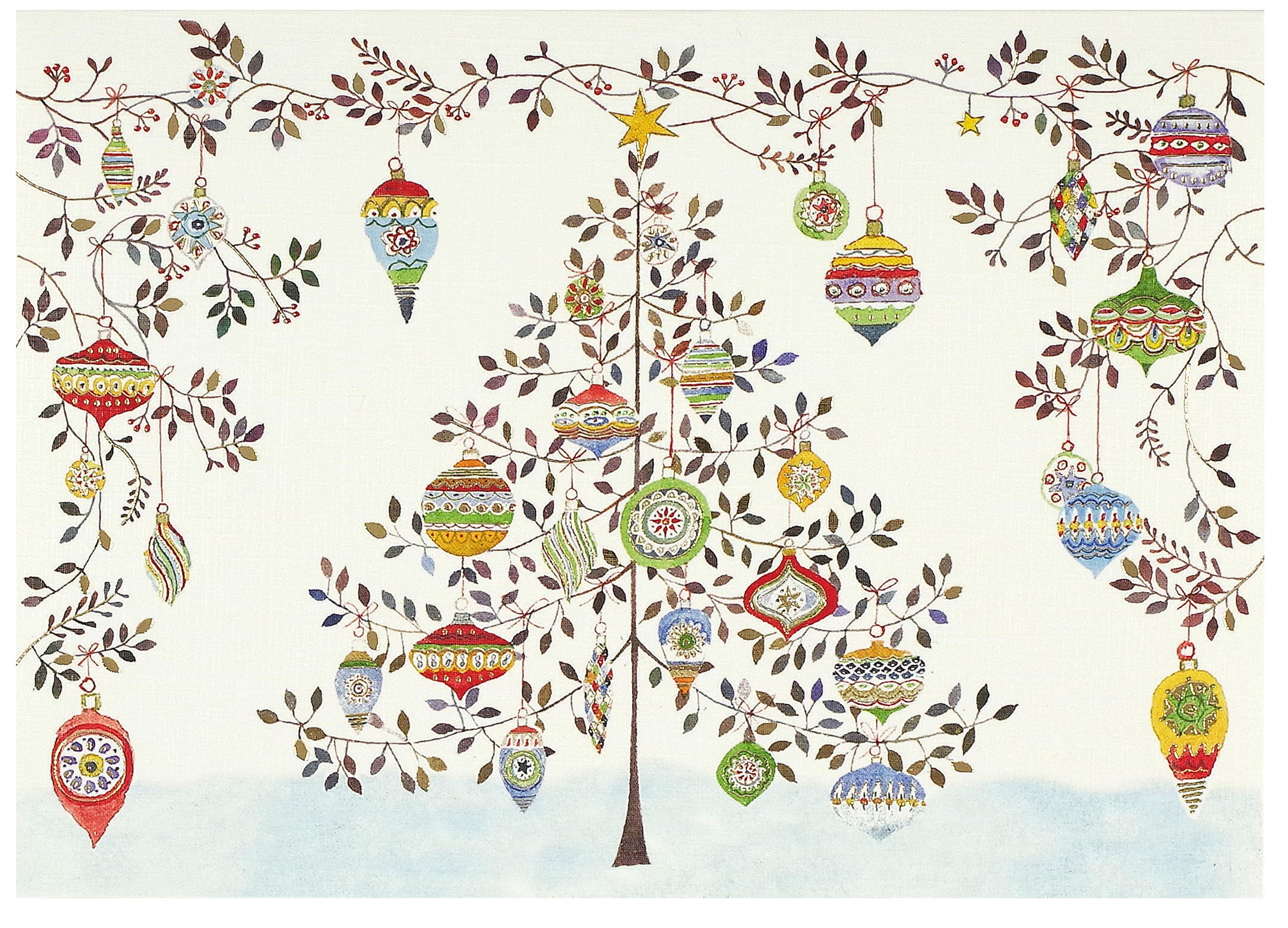 Watercolor Ornament Tree Deluxe Holiday Cards Books