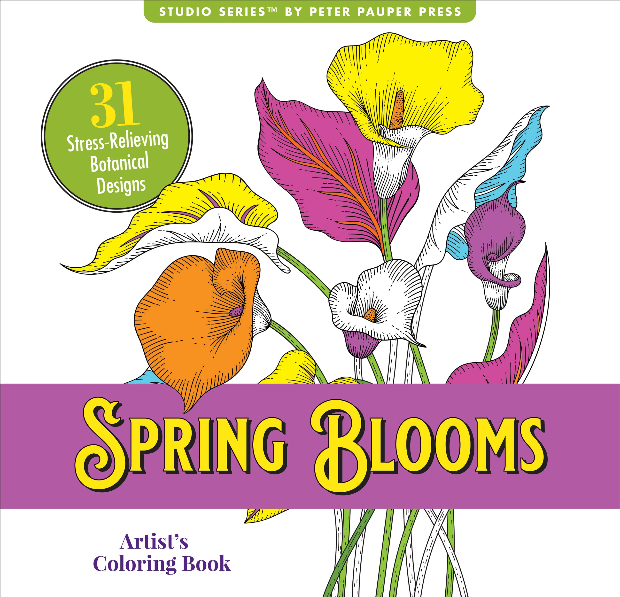 Spring Blooms Adult Coloring Book Hobbies & Crafts