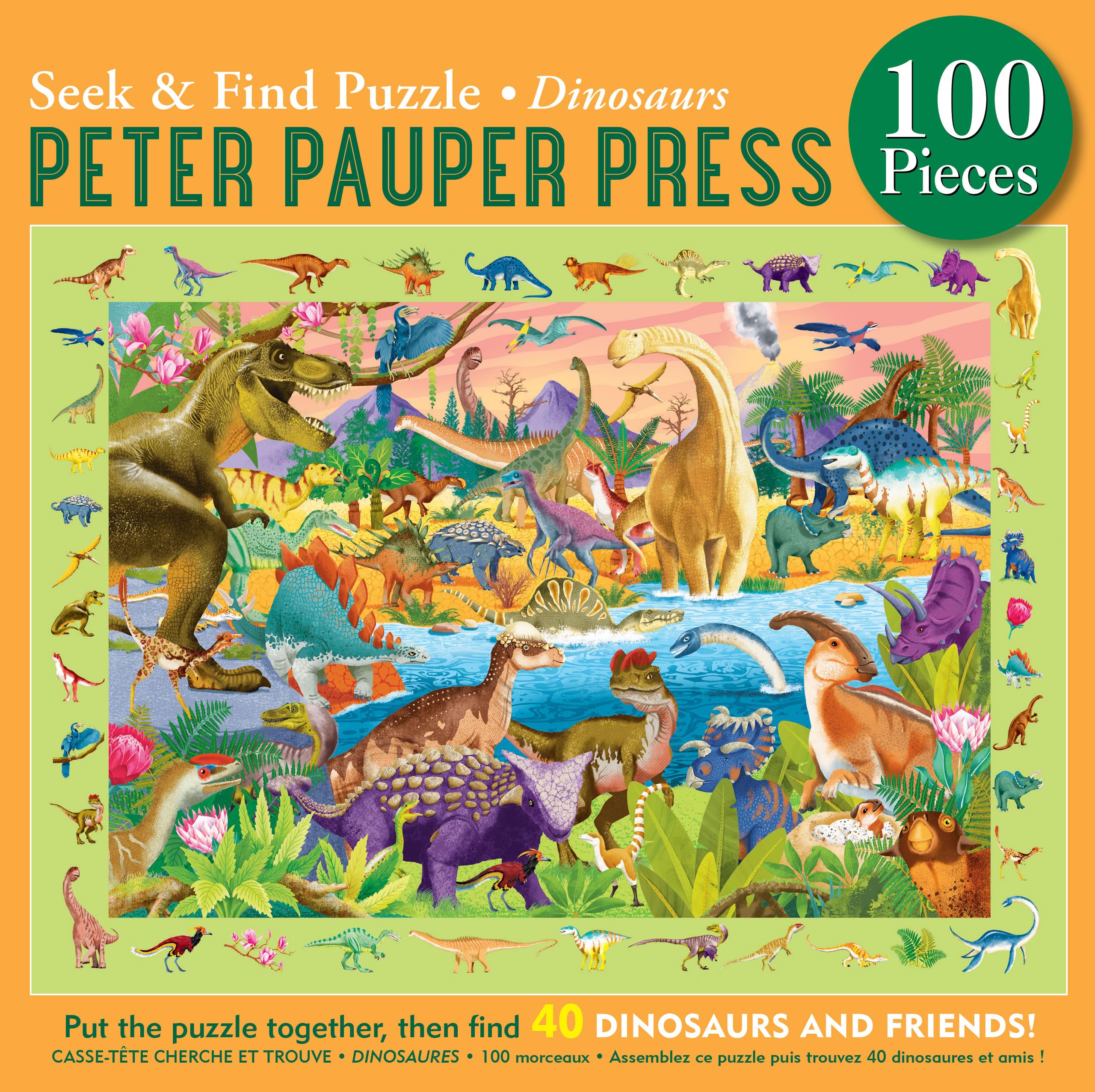 Dinosaurs Seek & Find 100-Piece Jigsaw Puzzle Tiptoi & Games