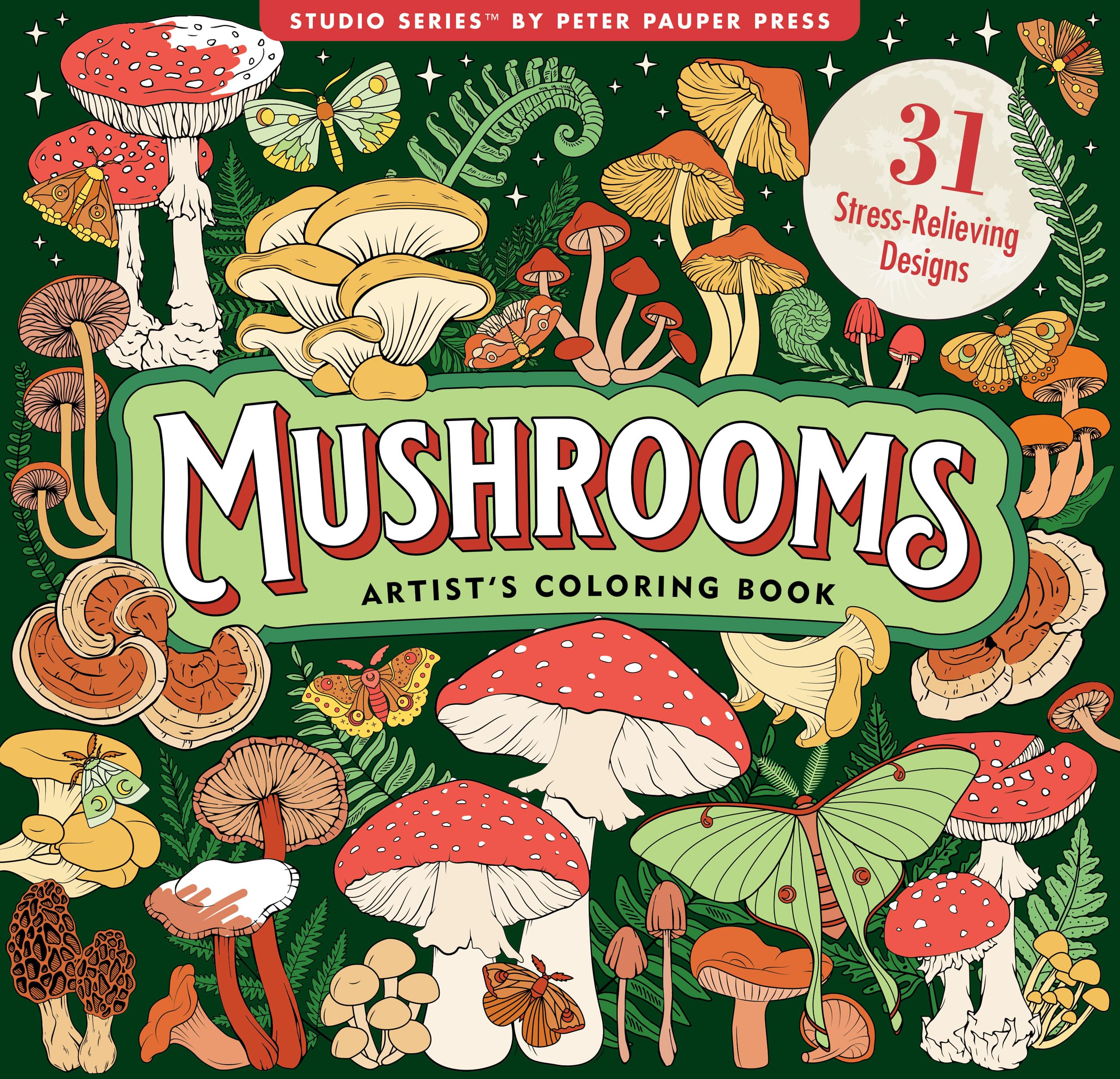Mushrooms Adult Coloring Book (31 One-Sided Designs on Thick Paper) Hobbies & Crafts