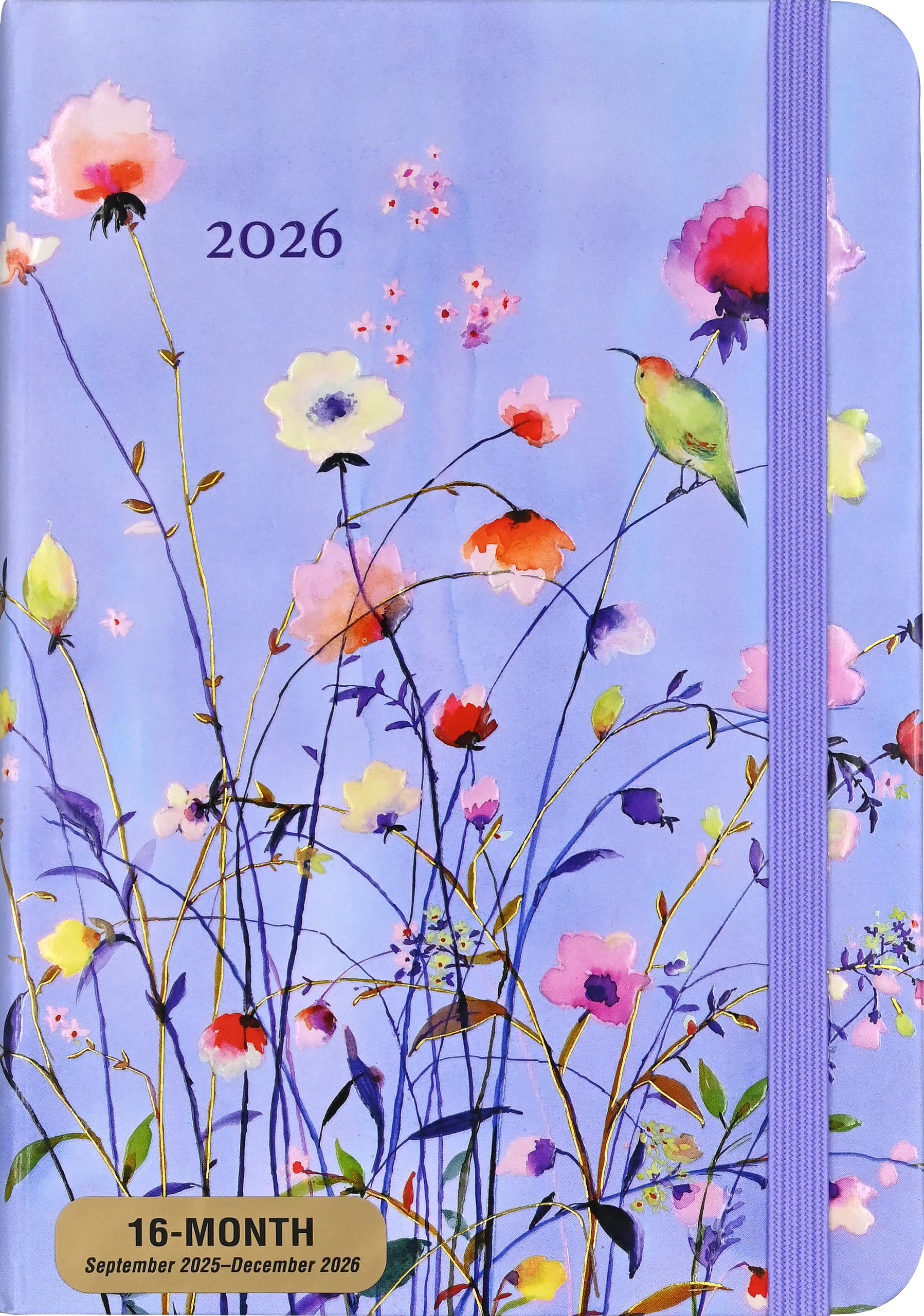 2026 Lavender Wildflowers Weekly Planner (16 months, Sept 2025 to Dec 2026) Calendars
