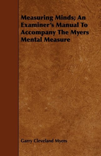 Measuring Minds: An Examiner's Manual to Accompany the Myers Mental Measure Health, Nutrition & Fitness