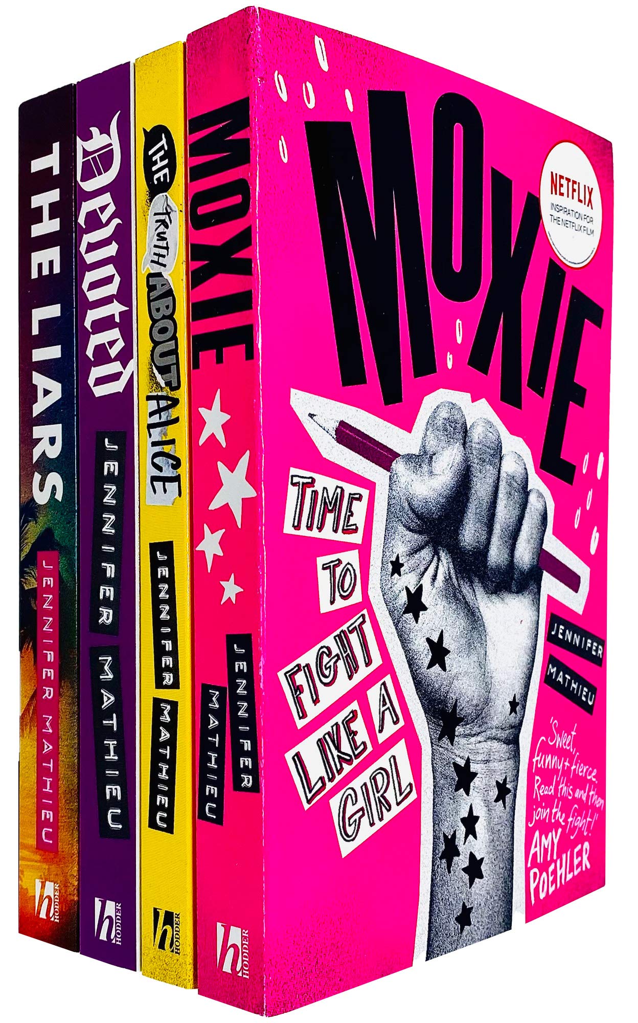 Jennifer Mathieu 4 Books Collection Set (Moxie, The Truth About Alice, Devoted & The Liars) NETFLIX Fiction