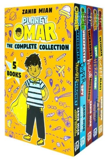 Planet Omar Series by Zanib Mian 5 Books Collection Box Set (Accidental Trouble Magnet, Unexpected Super Spy, Incredible Rescue Mission, Epic Hero Flop & Ultimate Rocket Blast) Novels & Short Stories