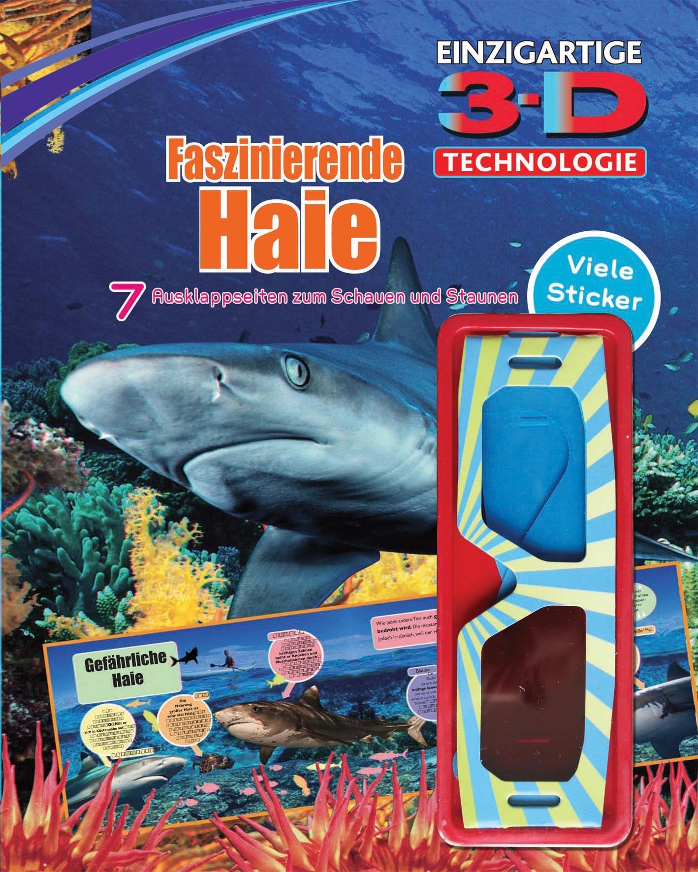 3D Sticker: Haie: 7 Ausklappseiten zum Schauen und Staunen. Viele Sticker. 3-D-Brille Children's books