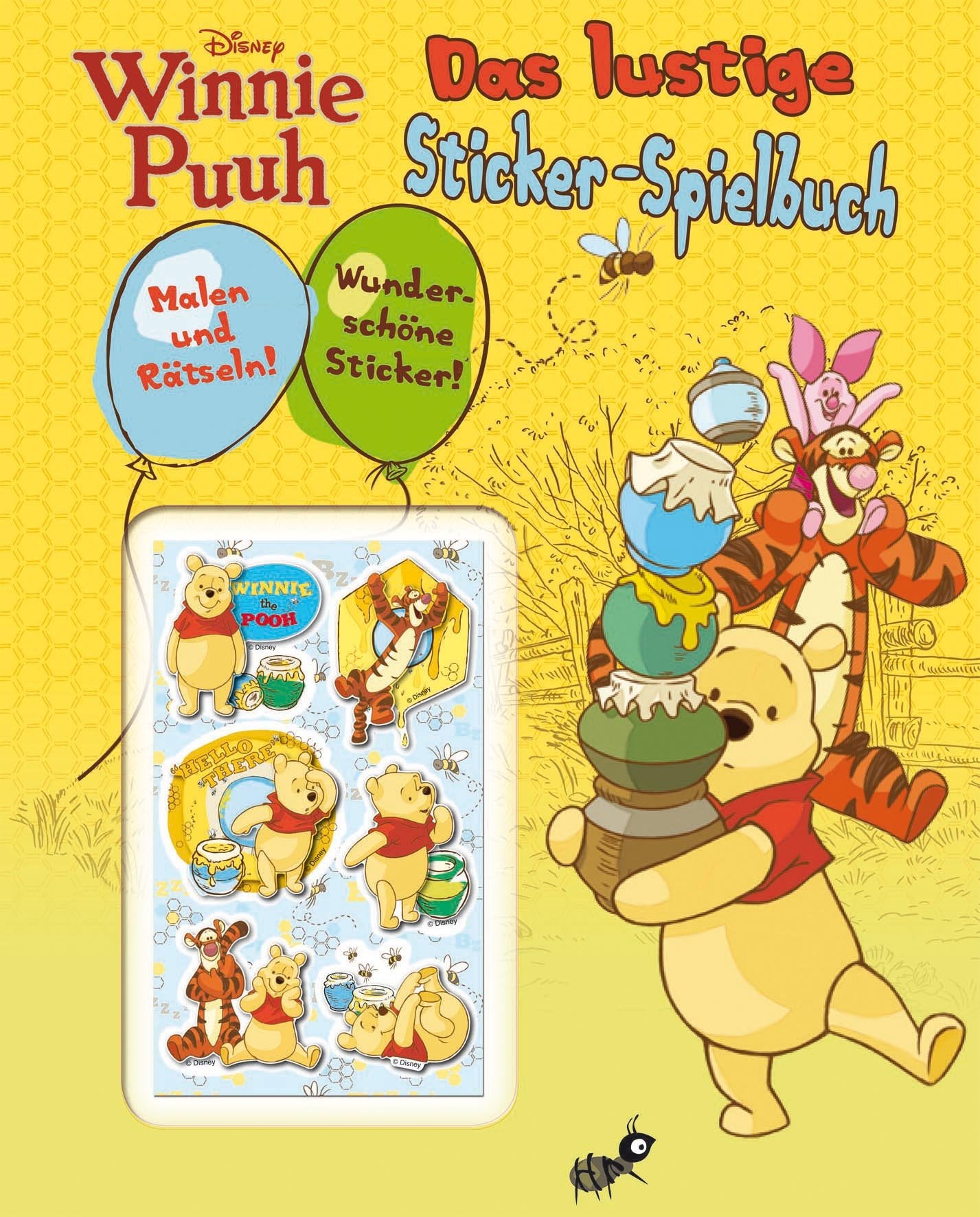 Winnie Puuh; Das lustige Sticker-Spielbuch: Malen und Rätseln! Wunderschöne Sticker! Children's books