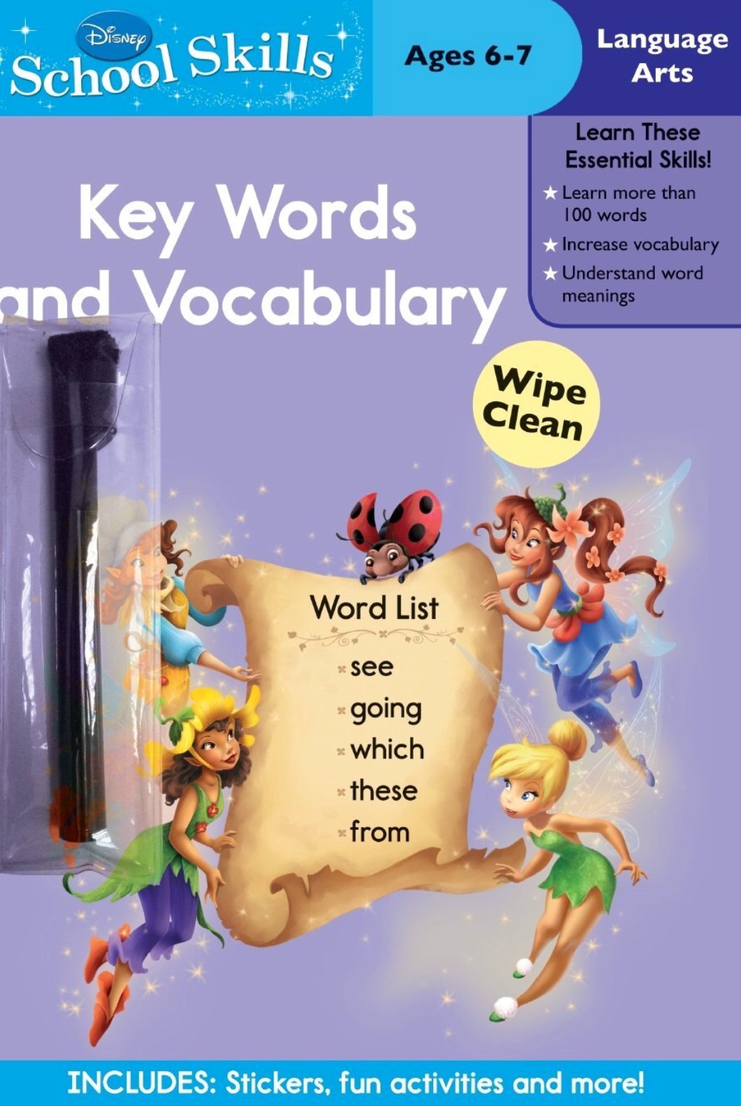 Disney Fairies School Skills Workbook - Sight Words and Vocabulary book