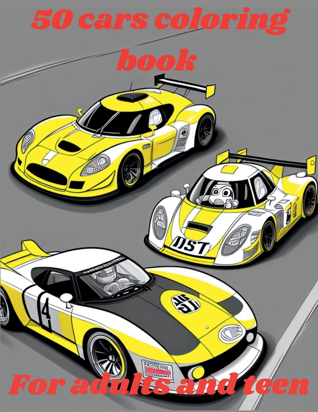 50 cars coloring book, For adults and teen Non-fiction