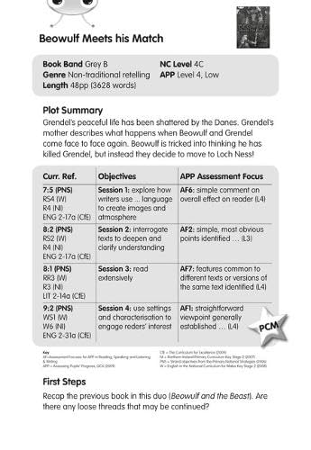 BC Grey B/3B Beowulf Meets His Match Guided Reading Card (BUG CLUB) Novels & Short Stories
