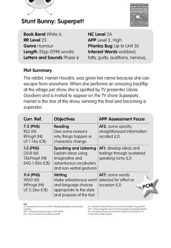 BC White A/2A Stunt Bunny: Superpet eBook Guided Reading Card (BUG CLUB) Novels & Short Stories