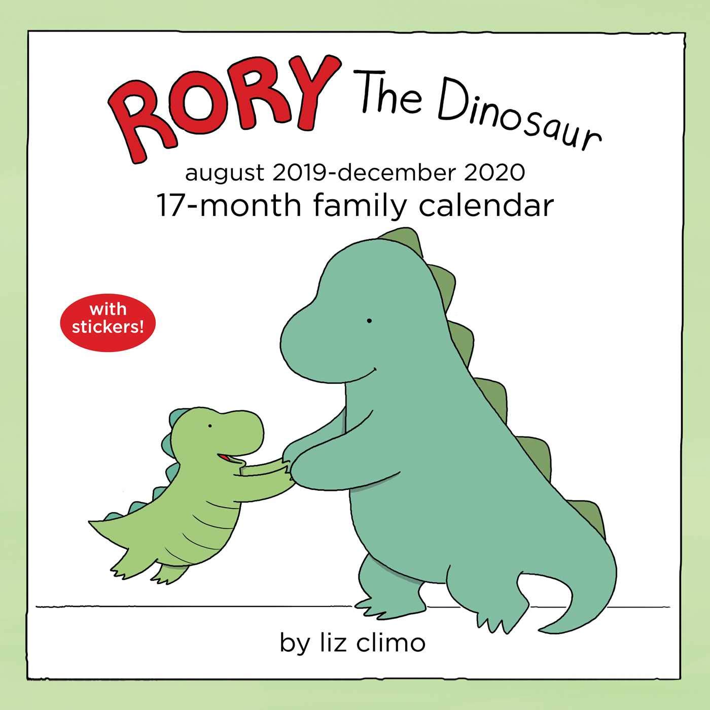 Rory the Dinosaur 17-month Family 2019-2020 Calendar book