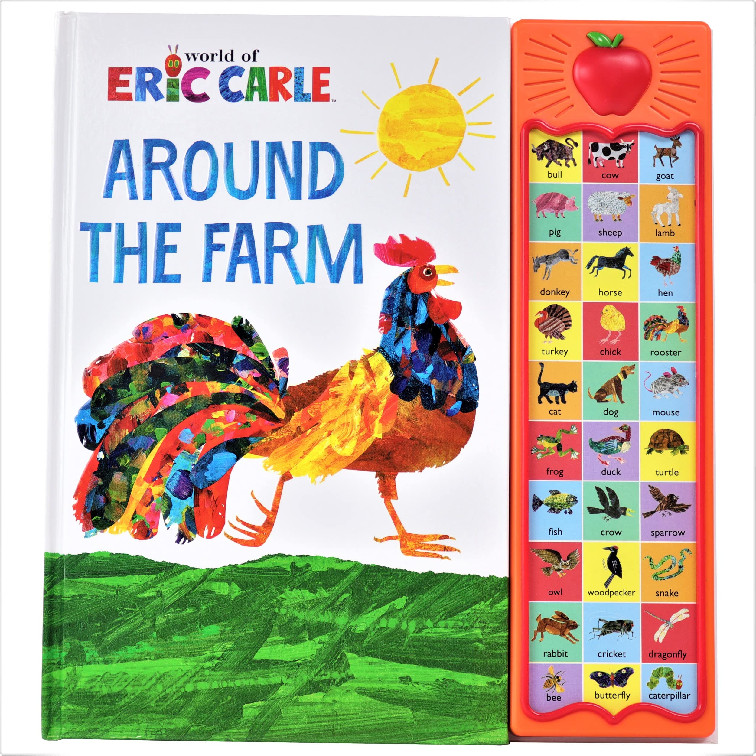 World of Eric Carle, Around the Farm 30-Button Animal Sound Book - Great for First Words - PI Kids Non-fiction
