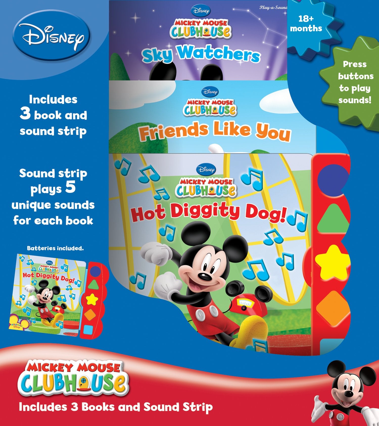 Mickey Mouse Clubhouse 3-Book Play-a-Sound Set Novels & Short Stories