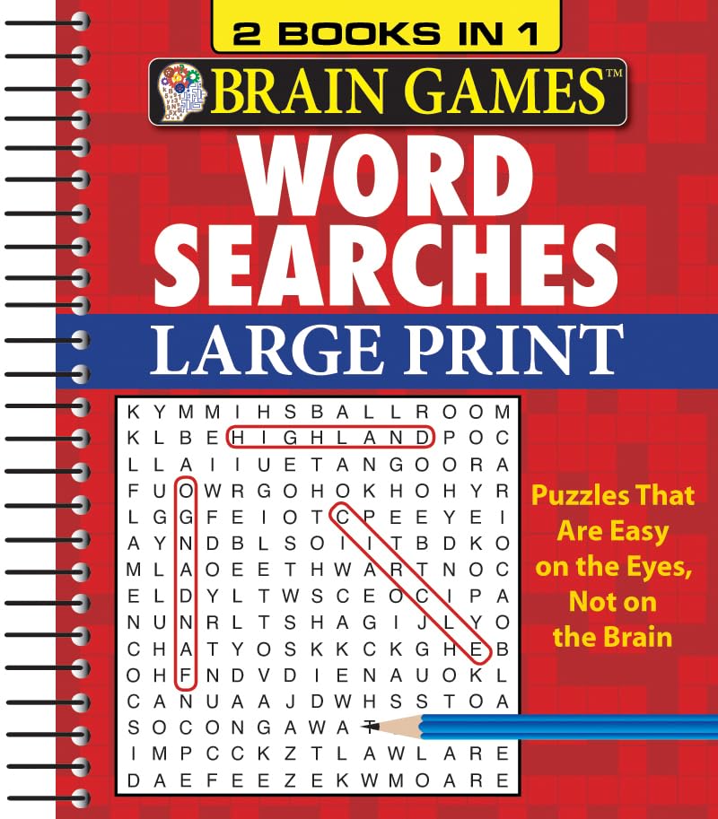 Brain Games - 2 Books in 1 - Word Searches (Large Print) Leisure & Fun