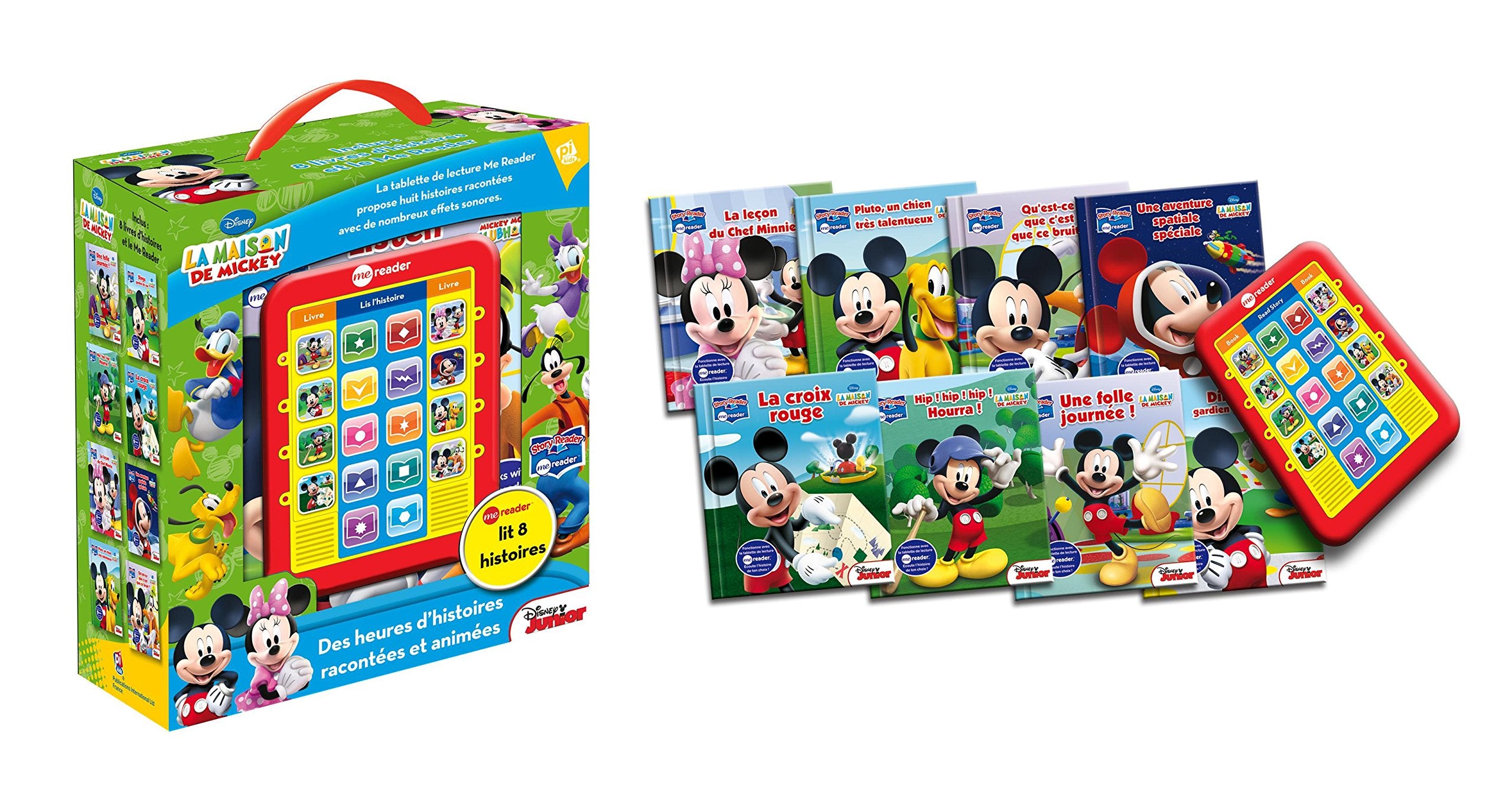 MICKEY - ME READER - MA TABLETTE DE LECTURE AVEC HUIT LIVRES: Coffret avec 8 livres d'aventures et le me reader Tiptoi & Games