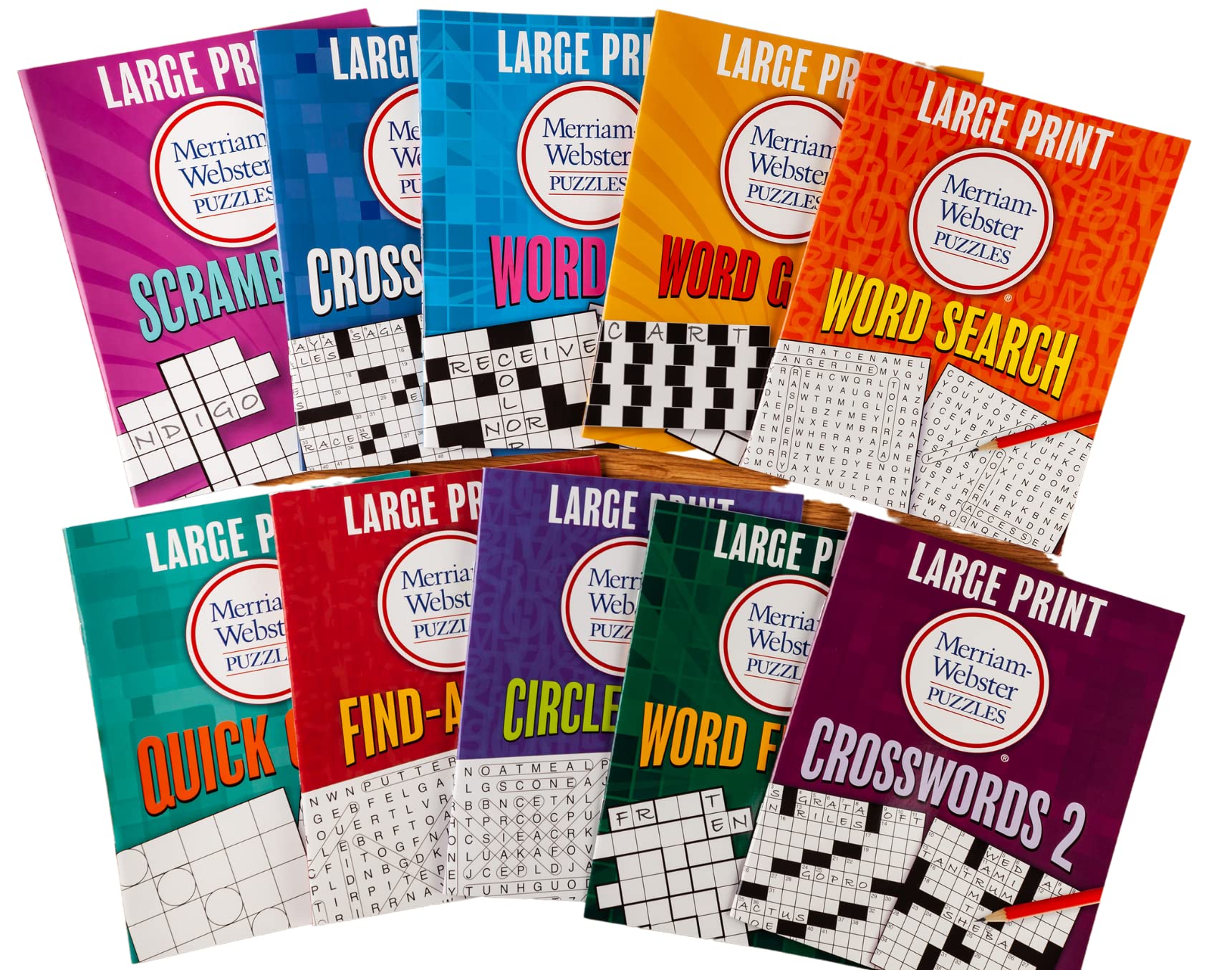 Large Print Merriam-Webster Puzzles 10 Book Set Leisure & Fun