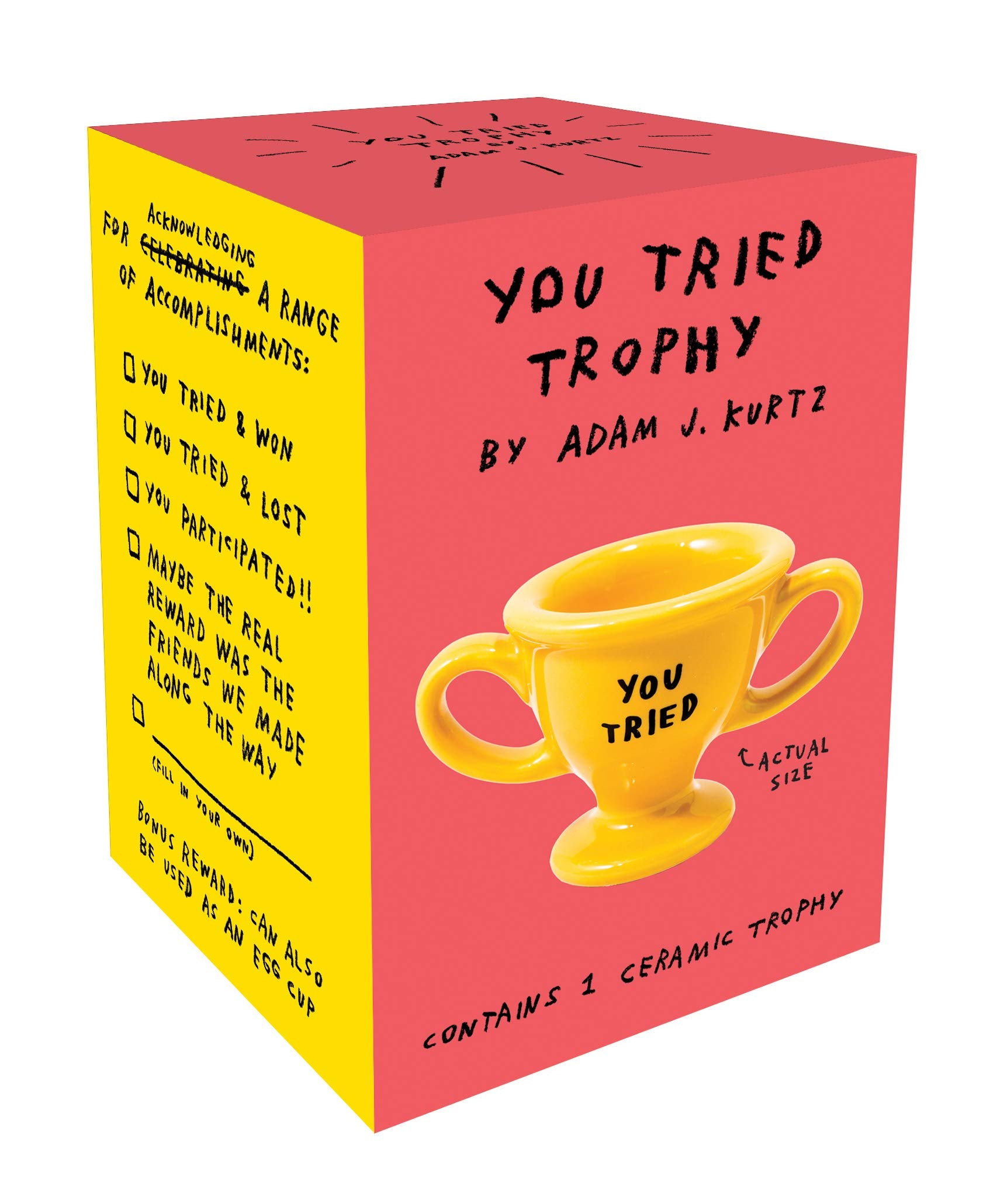 YOU TRIED TROPHY: (Ceramic Prize Cup for Trying, Funny and Snarky Award to Acknowledge Work and Effort) Film, Art & Culture
