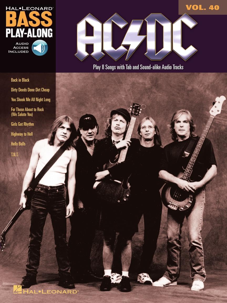 AC/DC. Bassgitarre Solo. Enthält Online-Audio: Bass Play-Along Volume 40 (Bass Play-along, 40, Band 40) Sheet Music