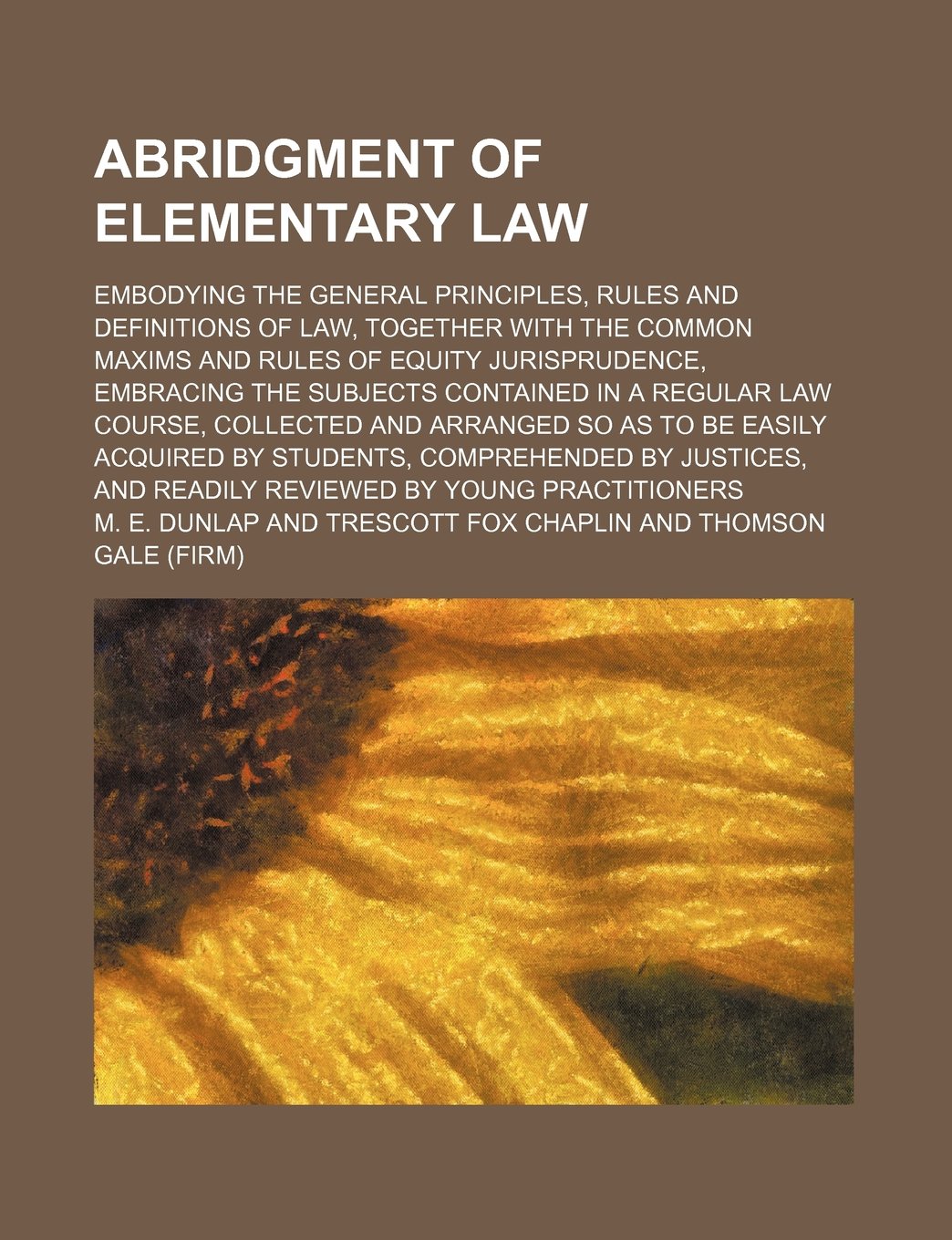 Abridgment of Elementary Law; Embodying the General Principles, Rules and Definitions of Law, Together with the Common Maxims and Rules of Equity ... Course, Collected and Arranged So as to Be E Books