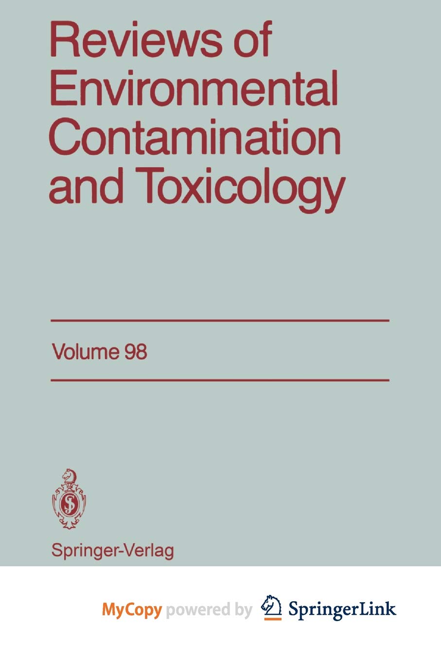 Reviews of Environmental Contamination and Toxicology: Continuation of Residue Reviews Mathematics