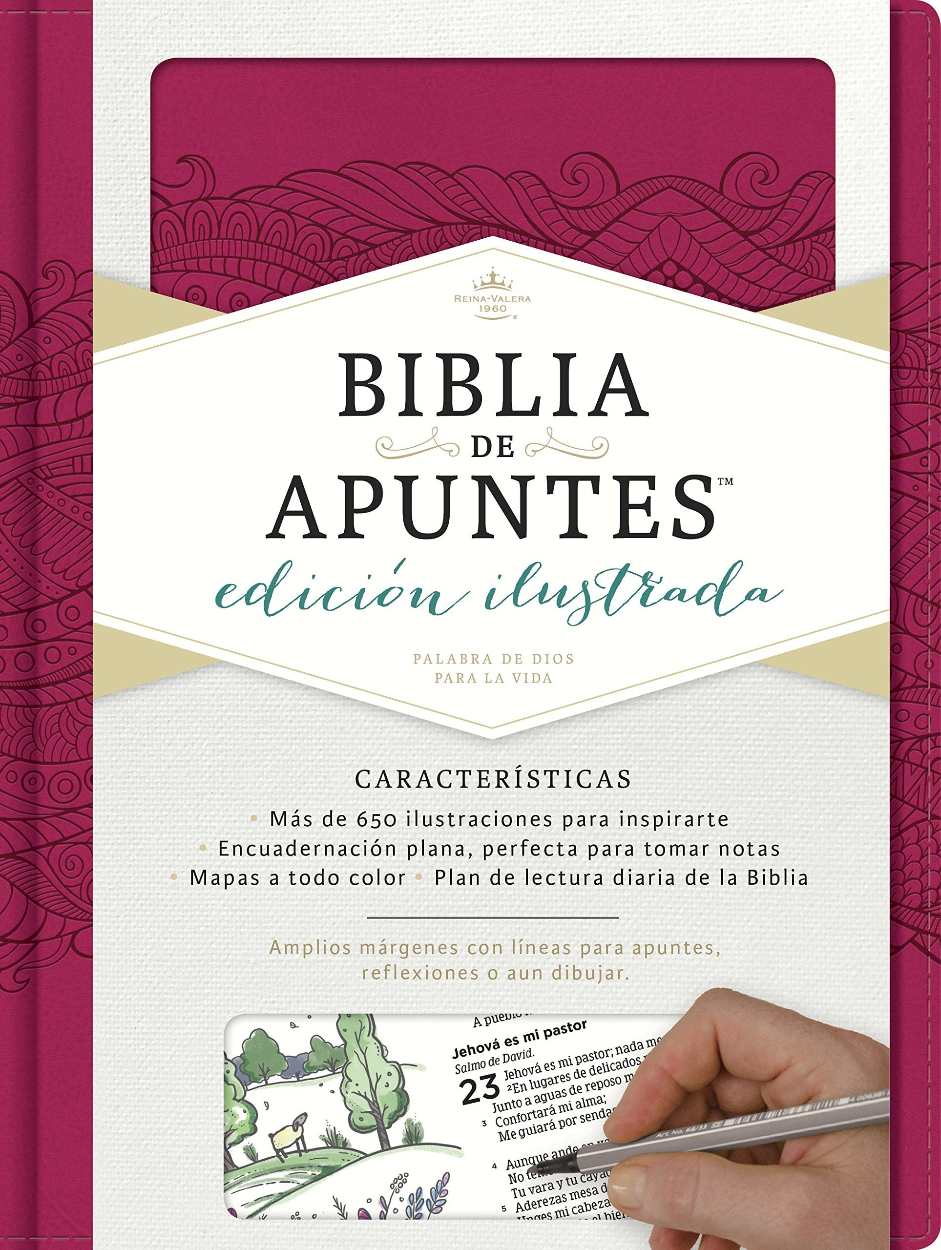 Rvr 1960 Biblia de Apuntes, Edición Ilustrada, Símil Piel Rosado Film, Art & Culture