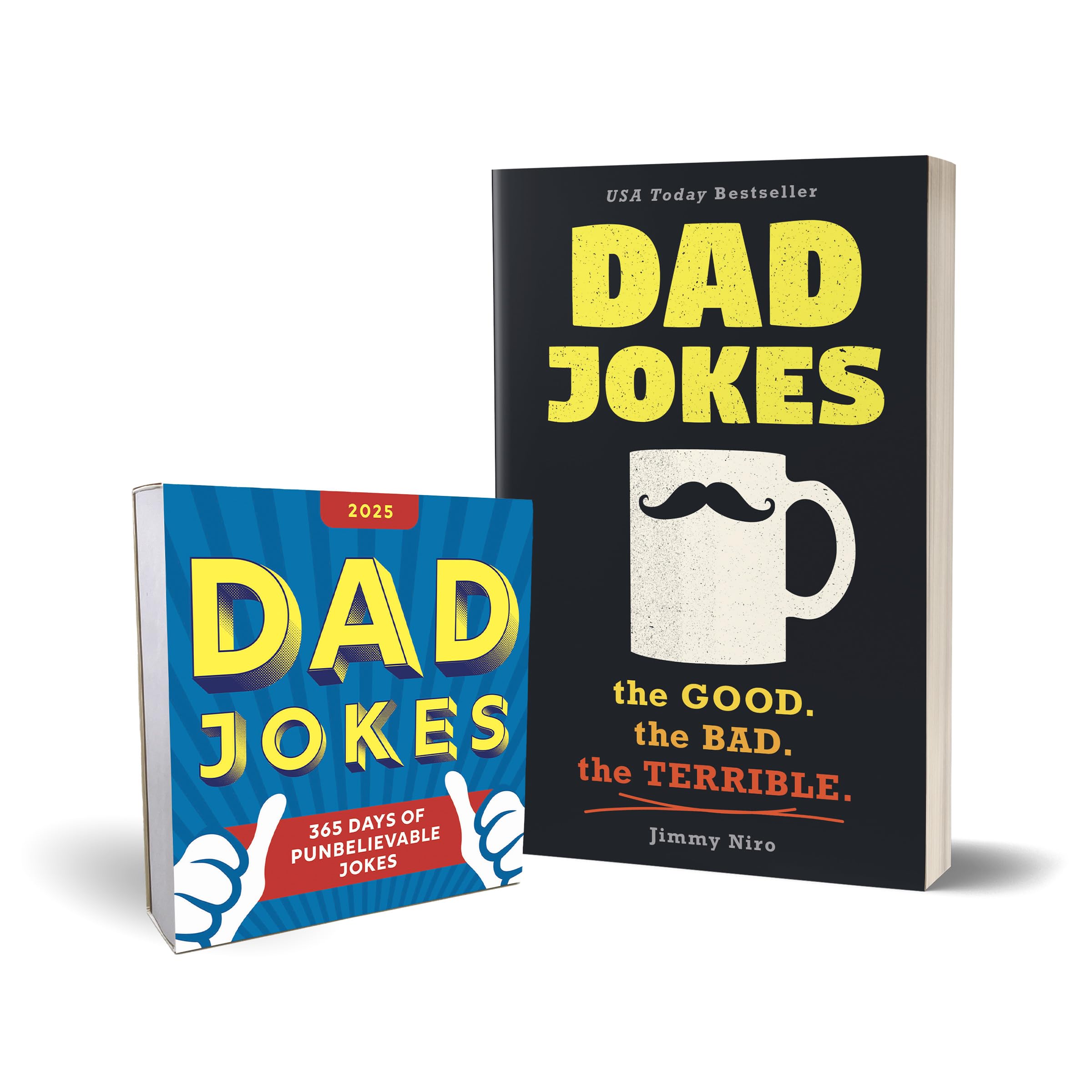 Dad Jokes 2025 Boxed Calendar and Book Gift Set: 950+ Punderful Jokes (Humor Book & Daily Calendar, White Elephant) Parents & Children