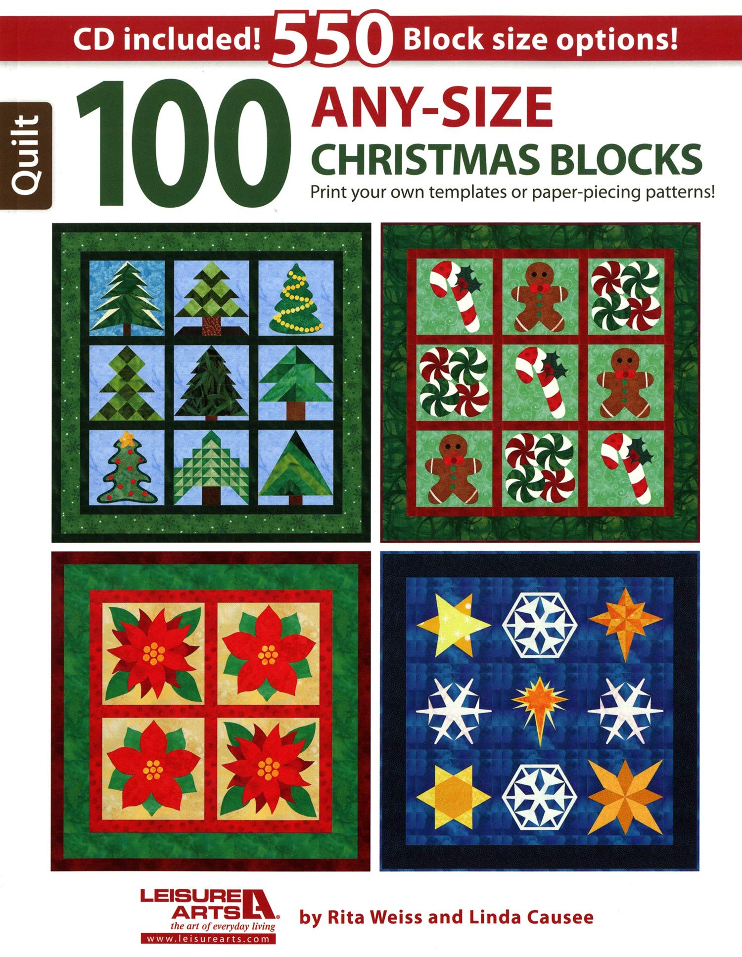 100 Any-Size Christmas Blocks: Print Your Own Templates or Paper-Piecing Patterns! Hobbies & Crafts