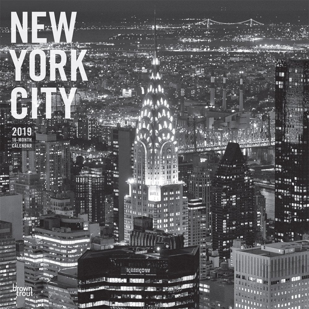 New York City Black & White 2019 Calendar book