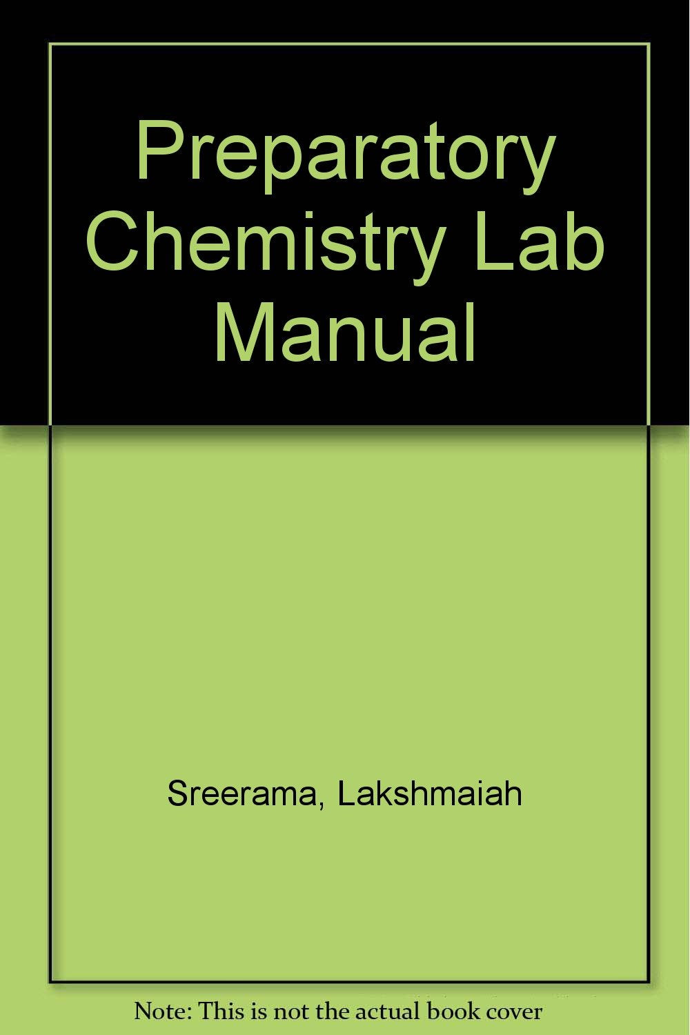 Preparatory Chemistry Lab Manual Natural Sciences