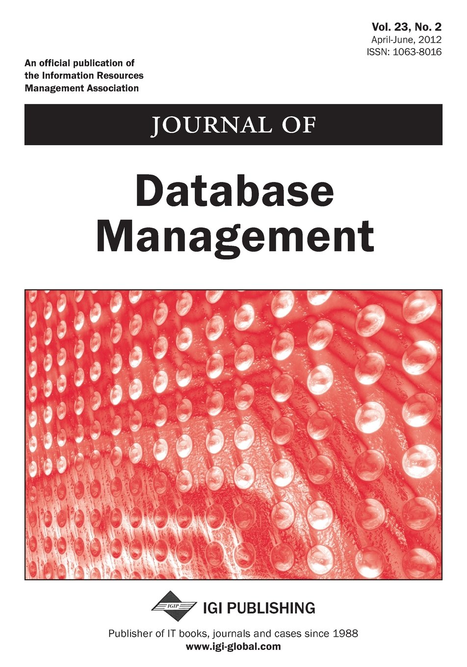 Product Image: Journal of Database Management, Vol 23 ISS 2